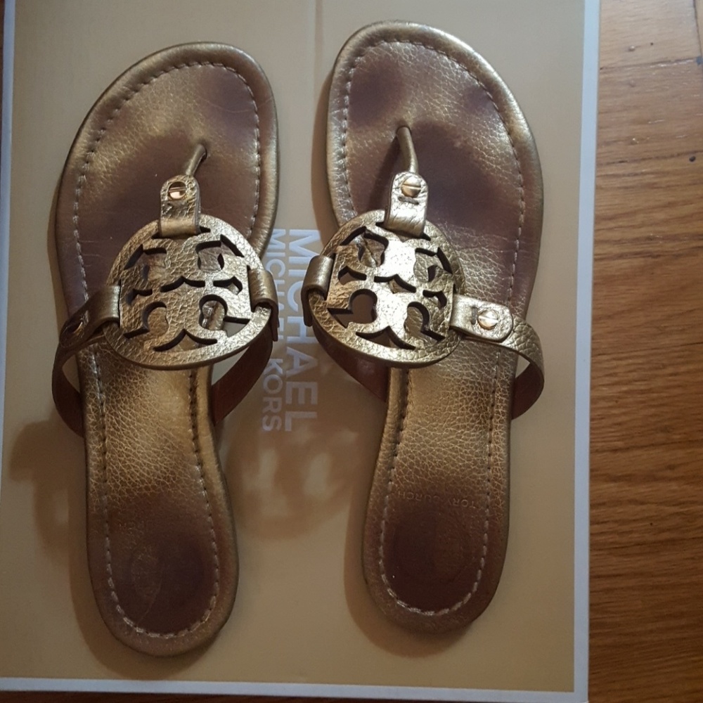 Gold Tory Burch 8.5 Gold millet sandals